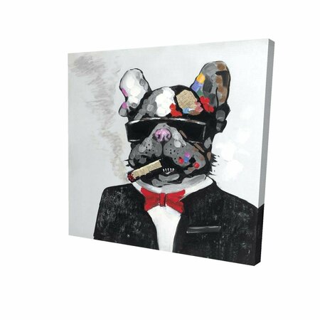 FONDO 16 x 16 in. Smoking Gangster Bulldog-Print on Canvas FO2791866